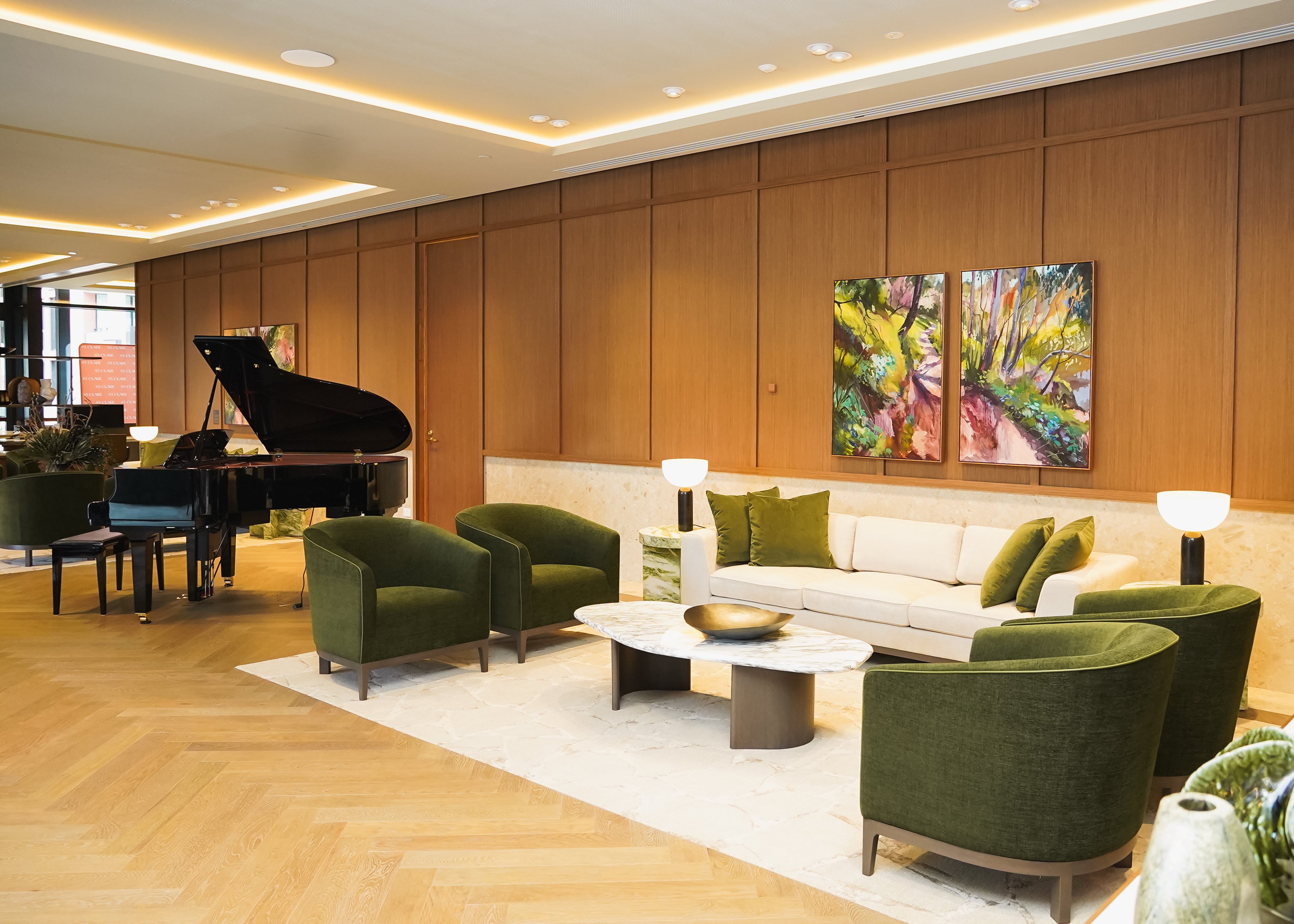 Lounge area at St. Clare